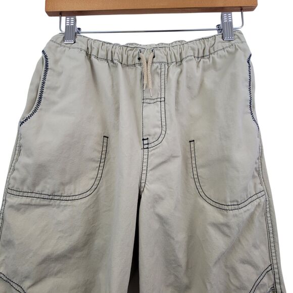 Hanna Andersson khaki Blue Stitch Bermuda Shorts Sz 150 (12) W/Faint Stains - Picture 4 of 9